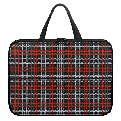Tartan Knitted Pattern Print Laptop Sleeve With Handle