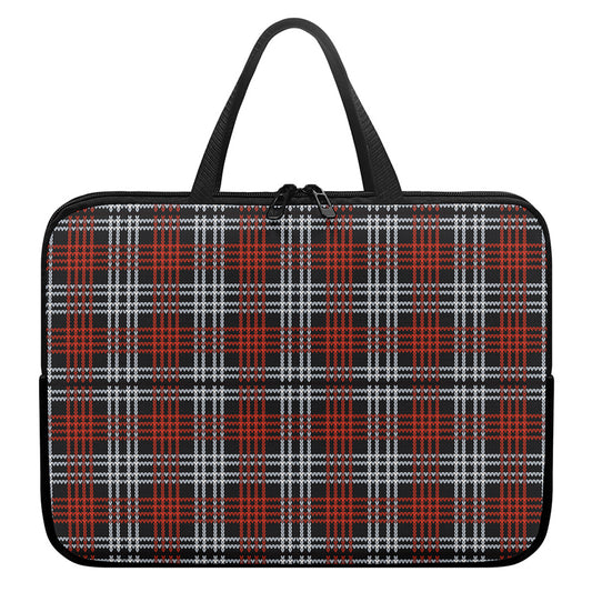 Tartan Knitted Pattern Print Laptop Sleeve With Handle