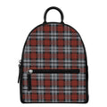 Tartan Knitted Pattern Print Leather Backpack