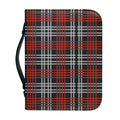Tartan Knitted Pattern Print Leather Bible Cover