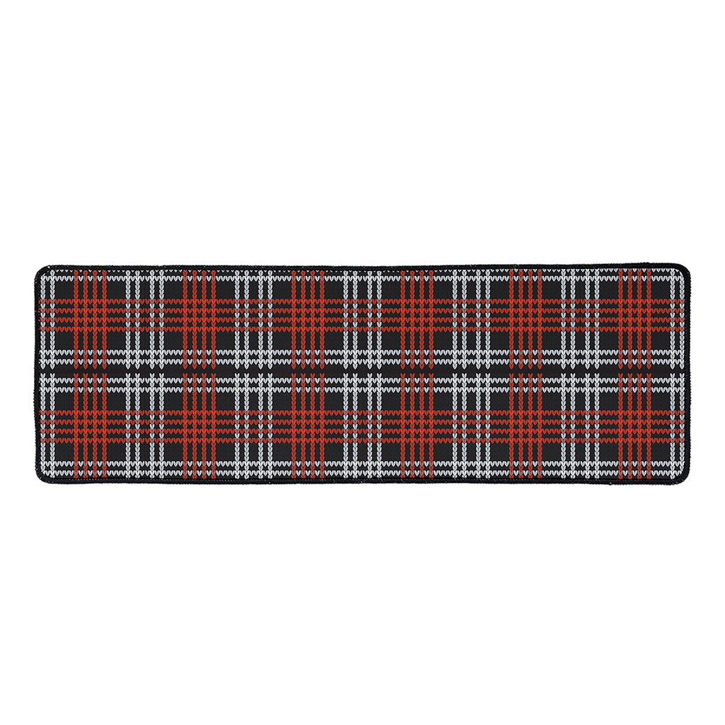 Tartan Knitted Pattern Print Long Kitchen Mat