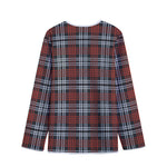 Tartan Knitted Pattern Print Long Sleeve Short Coat