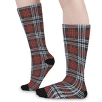 Tartan Knitted Pattern Print Long Socks