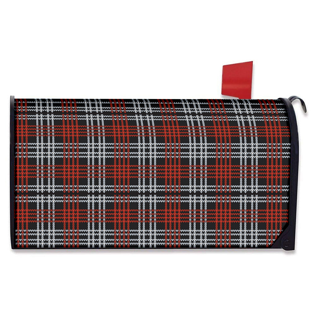 Tartan Knitted Pattern Print Mailbox Cover