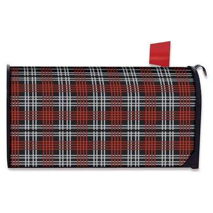 Tartan Knitted Pattern Print Mailbox Cover