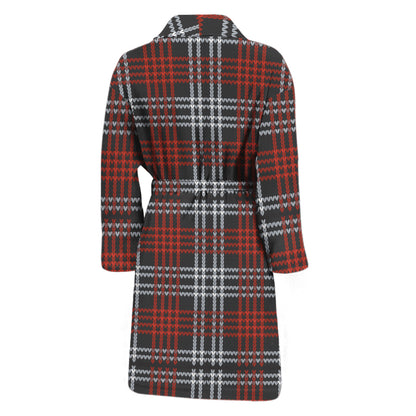 Tartan Knitted Pattern Print Men's Bathrobe