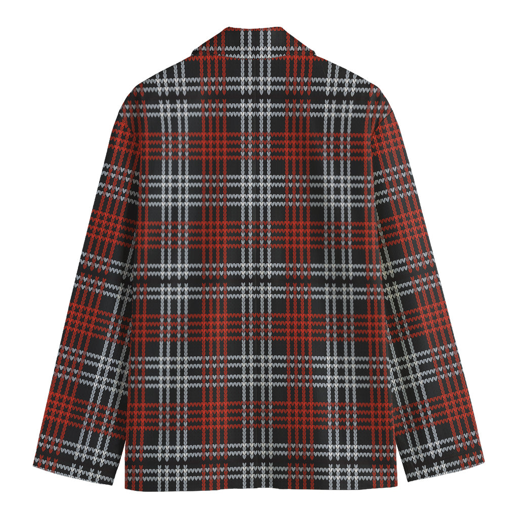 Tartan Knitted Pattern Print Men's Blazer