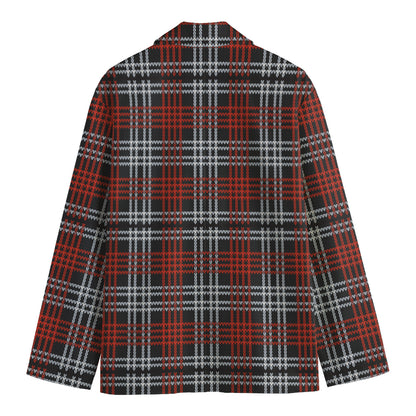 Tartan Knitted Pattern Print Men's Blazer
