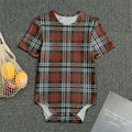 Tartan Knitted Pattern Print Men's Bodysuit