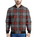 Tartan Knitted Pattern Print Men's Bomber Jacket