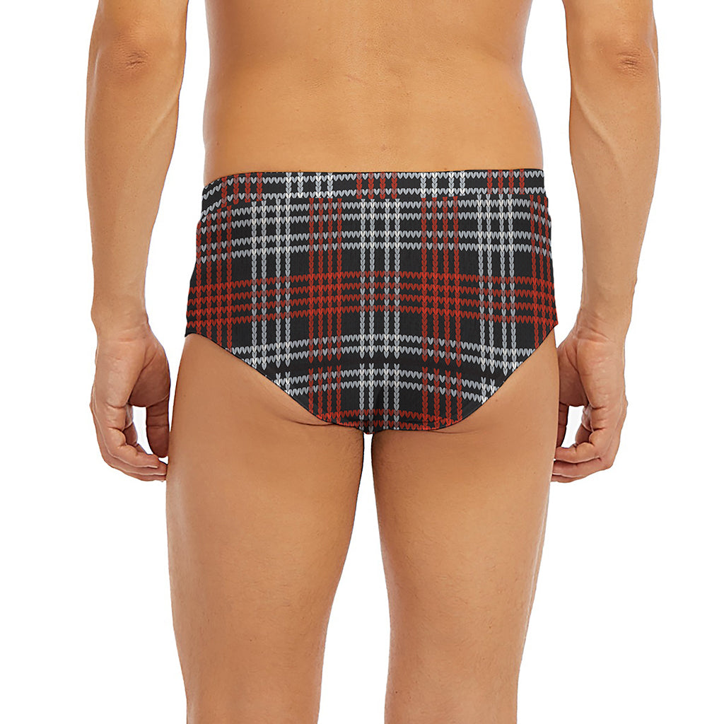 Tartan Knitted Pattern Print Men's Briefs