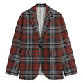 Tartan Knitted Pattern Print Men's Cotton Blazer