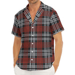 Tartan Knitted Pattern Print Men's Deep V-Neck Shirt