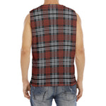 Tartan Knitted Pattern Print Men's Fitness Tank Top