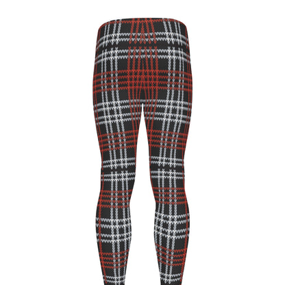 Tartan Knitted Pattern Print Men's leggings