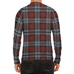 Tartan Knitted Pattern Print Men's Long Sleeve Rash Guard