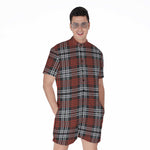 Tartan Knitted Pattern Print Men's Rompers