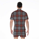 Tartan Knitted Pattern Print Men's Rompers