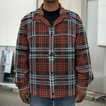 Tartan Knitted Pattern Print Men's Shirt Jacket