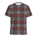 Tartan Knitted Pattern Print Men's Sports T-Shirt