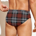 Tartan Knitted Pattern Print Men's Swim Briefs