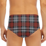 Tartan Knitted Pattern Print Men's Triangle Swim Briefs