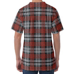 Tartan Knitted Pattern Print Men's Velvet T-Shirt