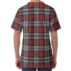 Tartan Knitted Pattern Print Men's Velvet T-Shirt