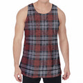 Tartan Knitted Pattern Print Men's Velvet Tank Top
