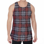 Tartan Knitted Pattern Print Men's Velvet Tank Top