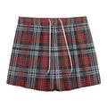 Tartan Knitted Pattern Print Mesh Shorts