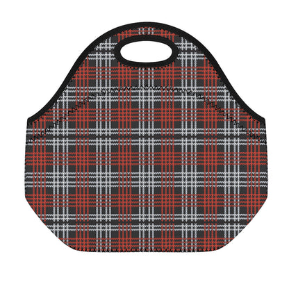 Tartan Knitted Pattern Print Neoprene Lunch Bag