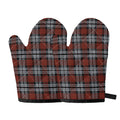 Tartan Knitted Pattern Print Oven Mitts