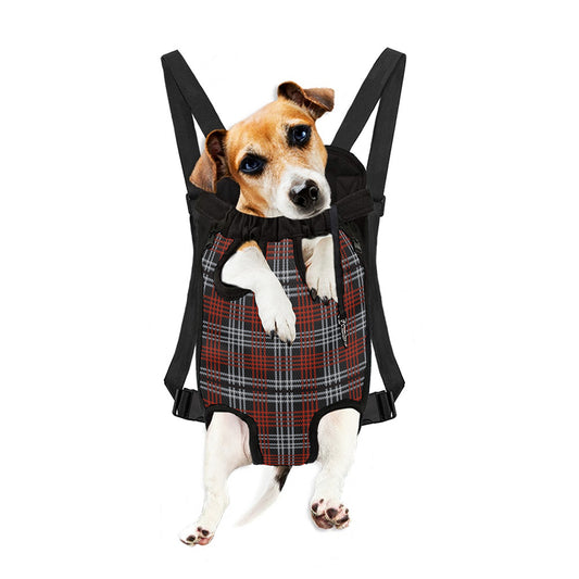 Tartan Knitted Pattern Print Pet Carrier Backpack