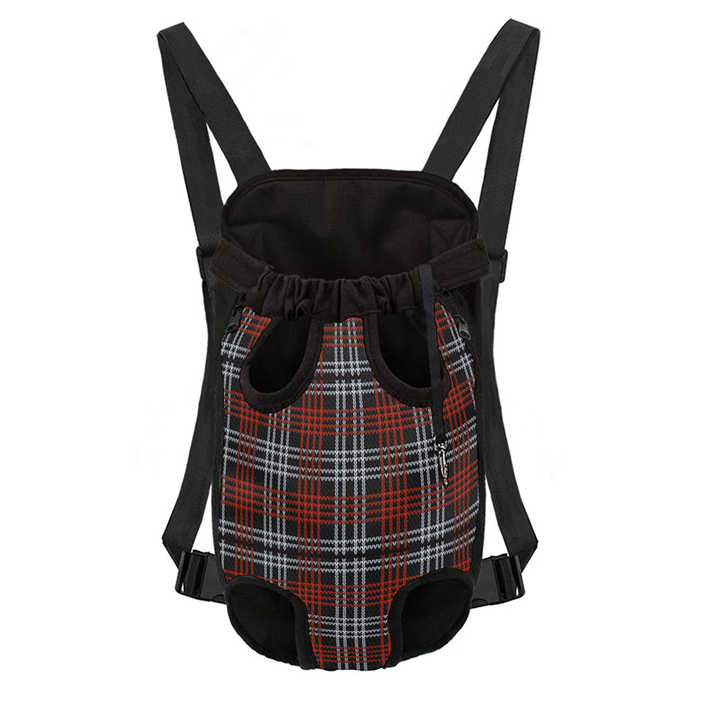 Tartan Knitted Pattern Print Pet Carrier Backpack
