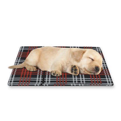 Tartan Knitted Pattern Print Pet Cooling Mat Cover