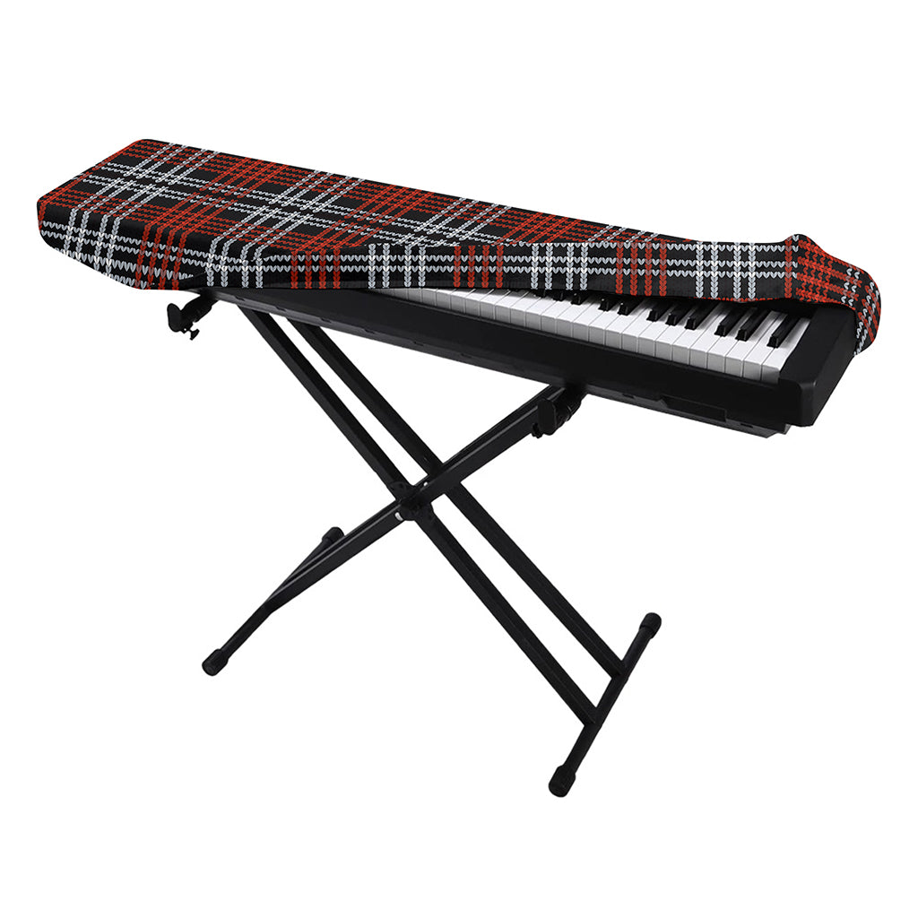 Tartan Knitted Pattern Print Piano Keyboard Cover
