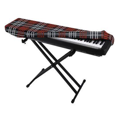 Tartan Knitted Pattern Print Piano Keyboard Cover