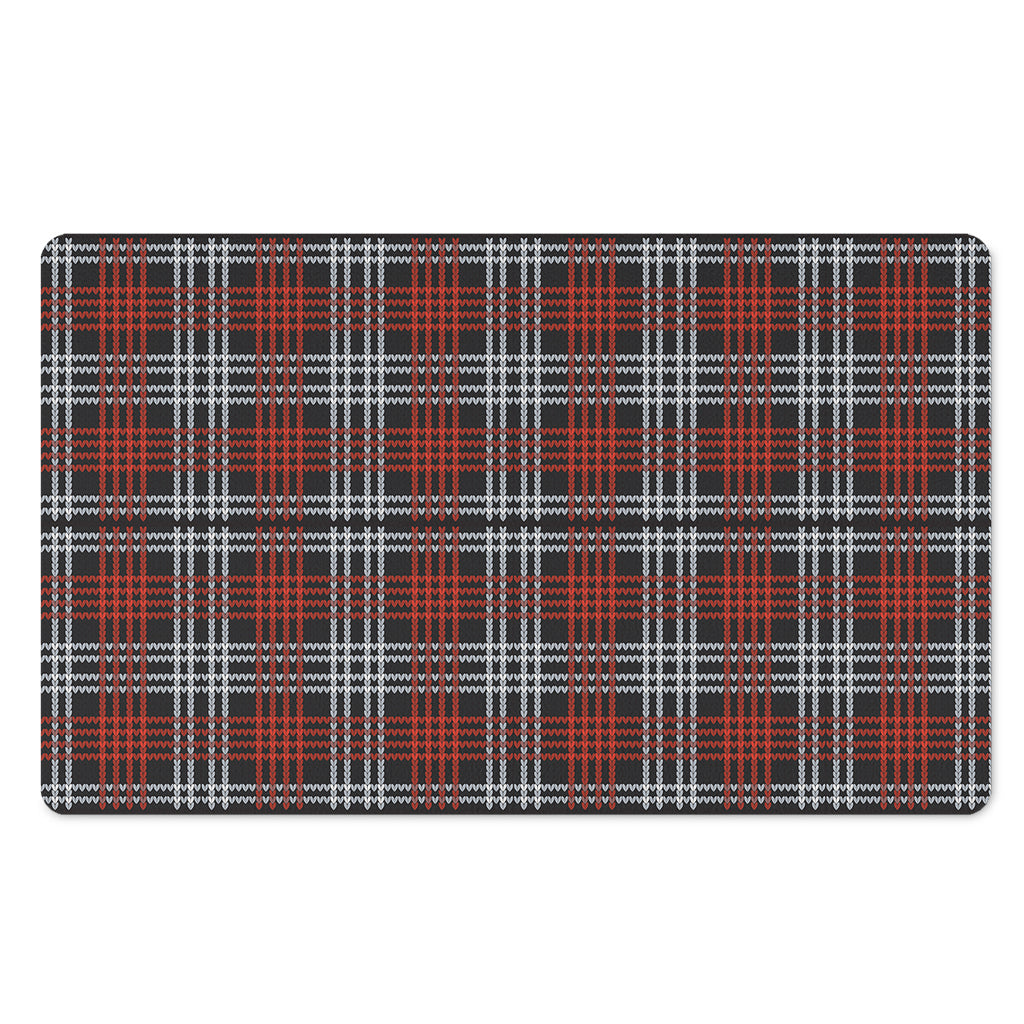 Tartan Knitted Pattern Print Polyester Doormat