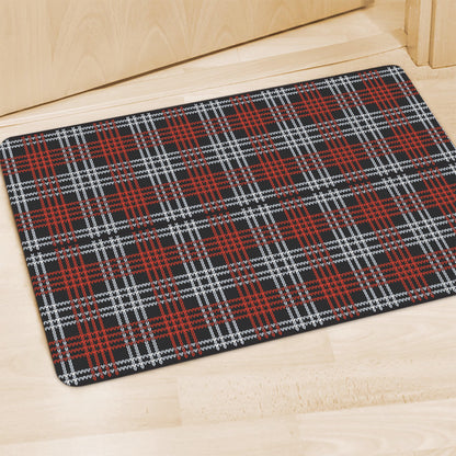 Tartan Knitted Pattern Print Polyester Doormat