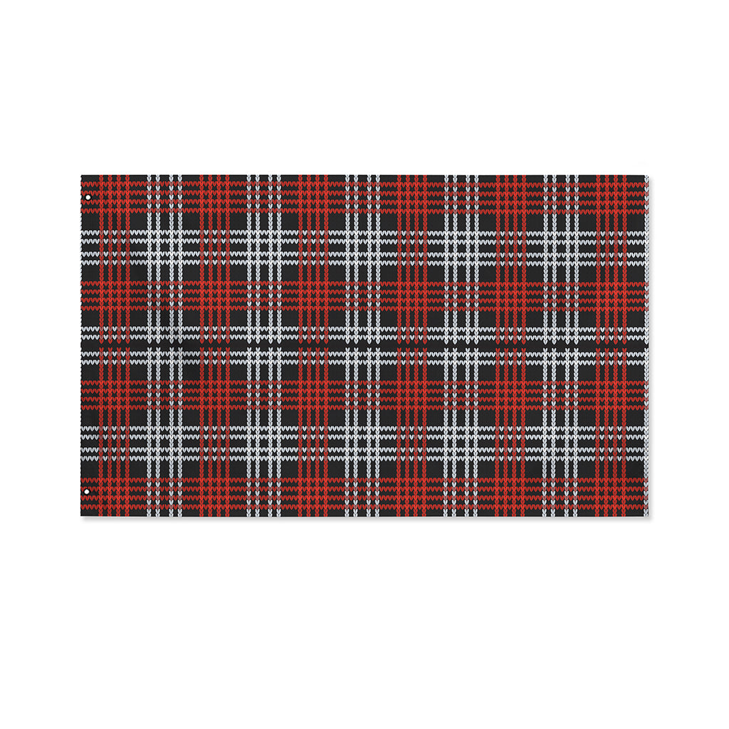 Tartan Knitted Pattern Print Polyester Flag