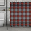 Tartan Knitted Pattern Print Polyester Shower Curtain