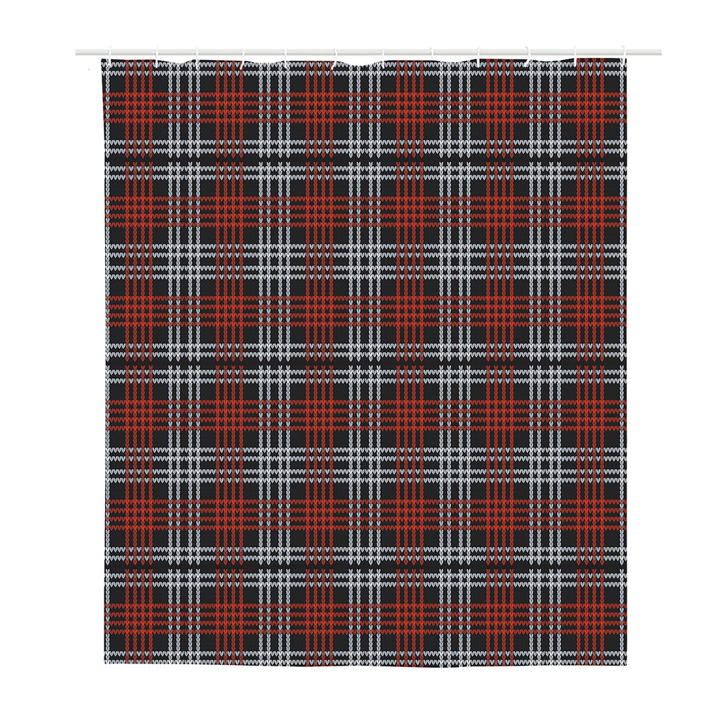 Tartan Knitted Pattern Print Polyester Shower Curtain