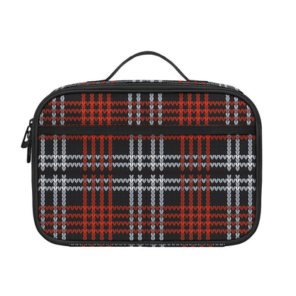 Tartan Knitted Pattern Print Portable Lunch Bag
