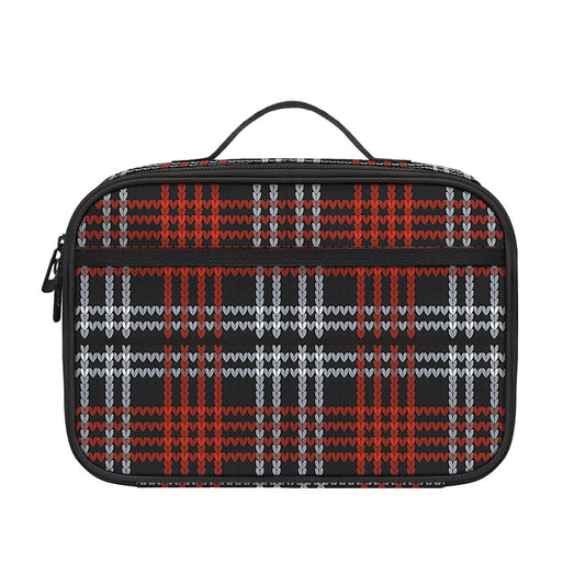 Tartan Knitted Pattern Print Portable Lunch Bag
