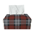 Tartan Knitted Pattern Print Rectangle Tissue Box Cover