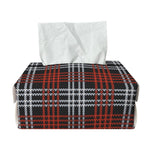 Tartan Knitted Pattern Print Rectangle Tissue Box Cover