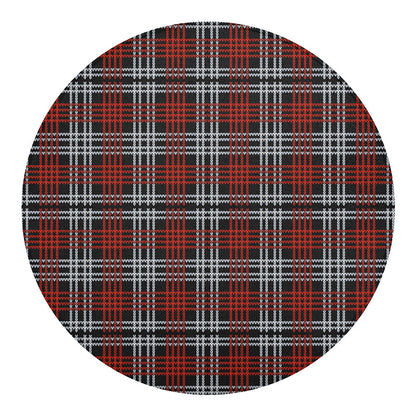 Tartan Knitted Pattern Print Round Blanket
