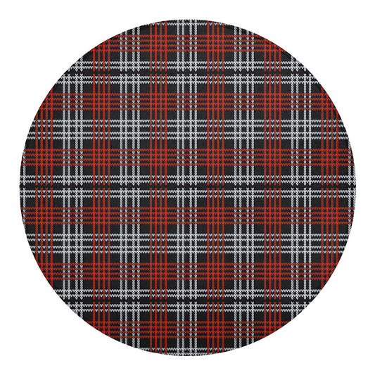 Tartan Knitted Pattern Print Round Blanket