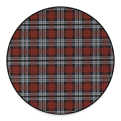 Tartan Knitted Pattern Print Round Floor Mat